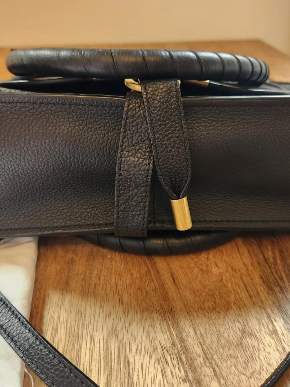 Chloe Small Marcie Leather Satchel-Black Grain Leather